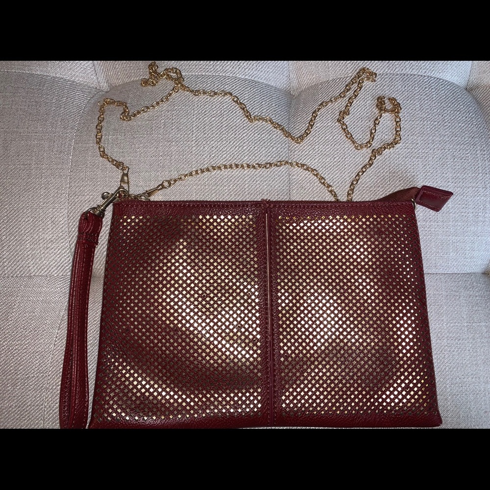 Red and Gold Wristlet with chain